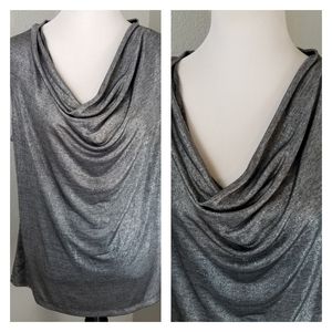 Worthington Sleeveless Silver Shimmer Top XL